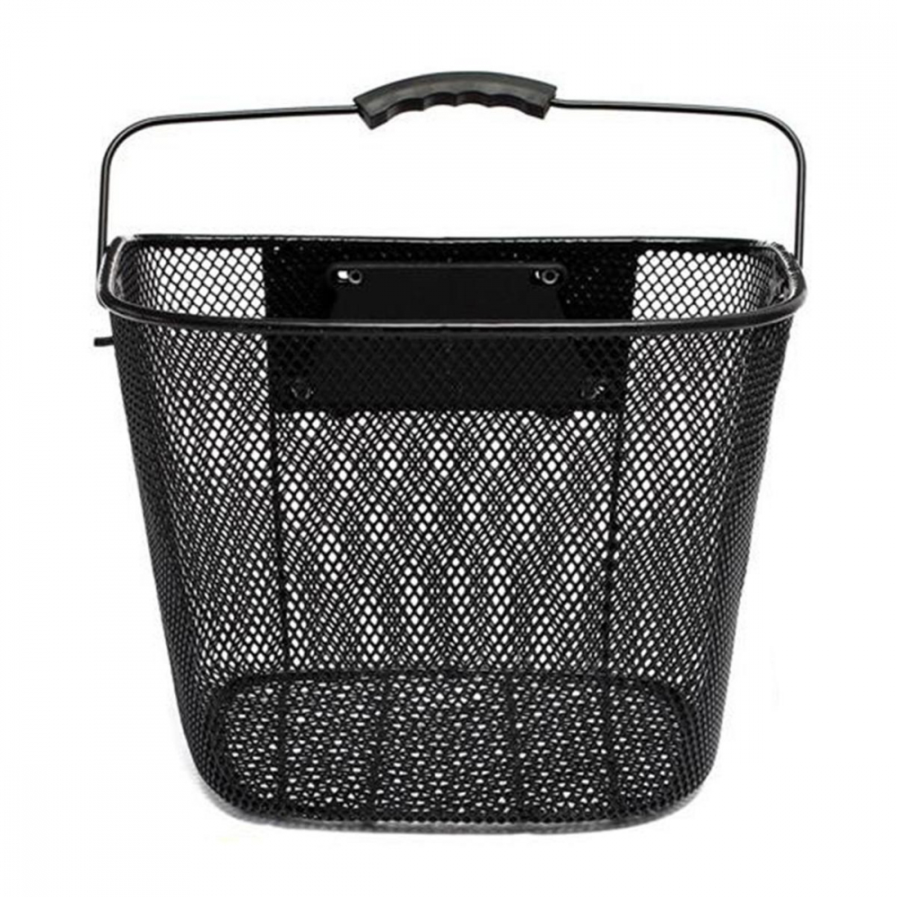 Cos metalic pentru bicicletă negru cu mâner, montare rapidă CLICK, încăpător și compatibil pentru modele 20-28" [7]