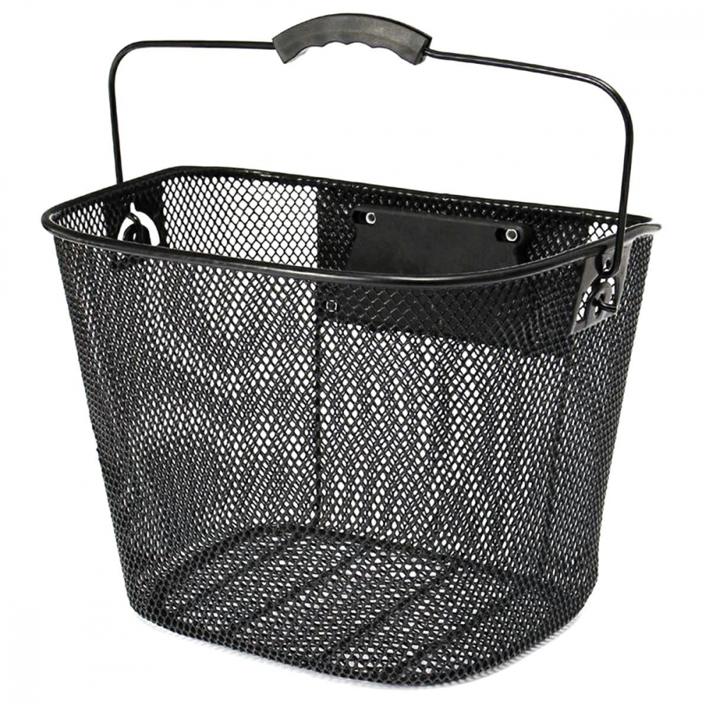 Cos metalic pentru bicicletă negru cu mâner, montare rapidă CLICK, încăpător și compatibil pentru modele 20-28" [4]