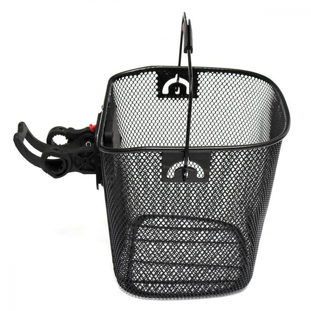 Cos metalic pentru bicicletă negru cu mâner, montare rapidă CLICK, încăpător și compatibil pentru modele 20-28" [5]