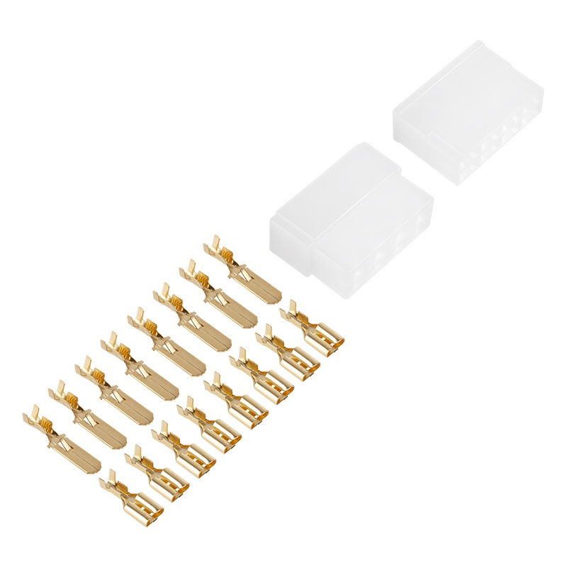 Cupla 8 contacte auto cu protecție papuc, 6.3mm, pentru cabluri 0.5-2mm², montaj crimpat și izolat, sigur și durabil [1]
