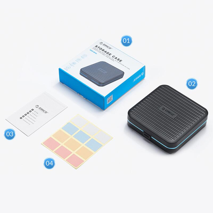 Cutie protecție Orico PSCD-5-BK pentru 10 carduri SD, 6 carduri MicroSD, 2 CompactFlash, dimensiuni 110x114x30mm, neagră. [5]
