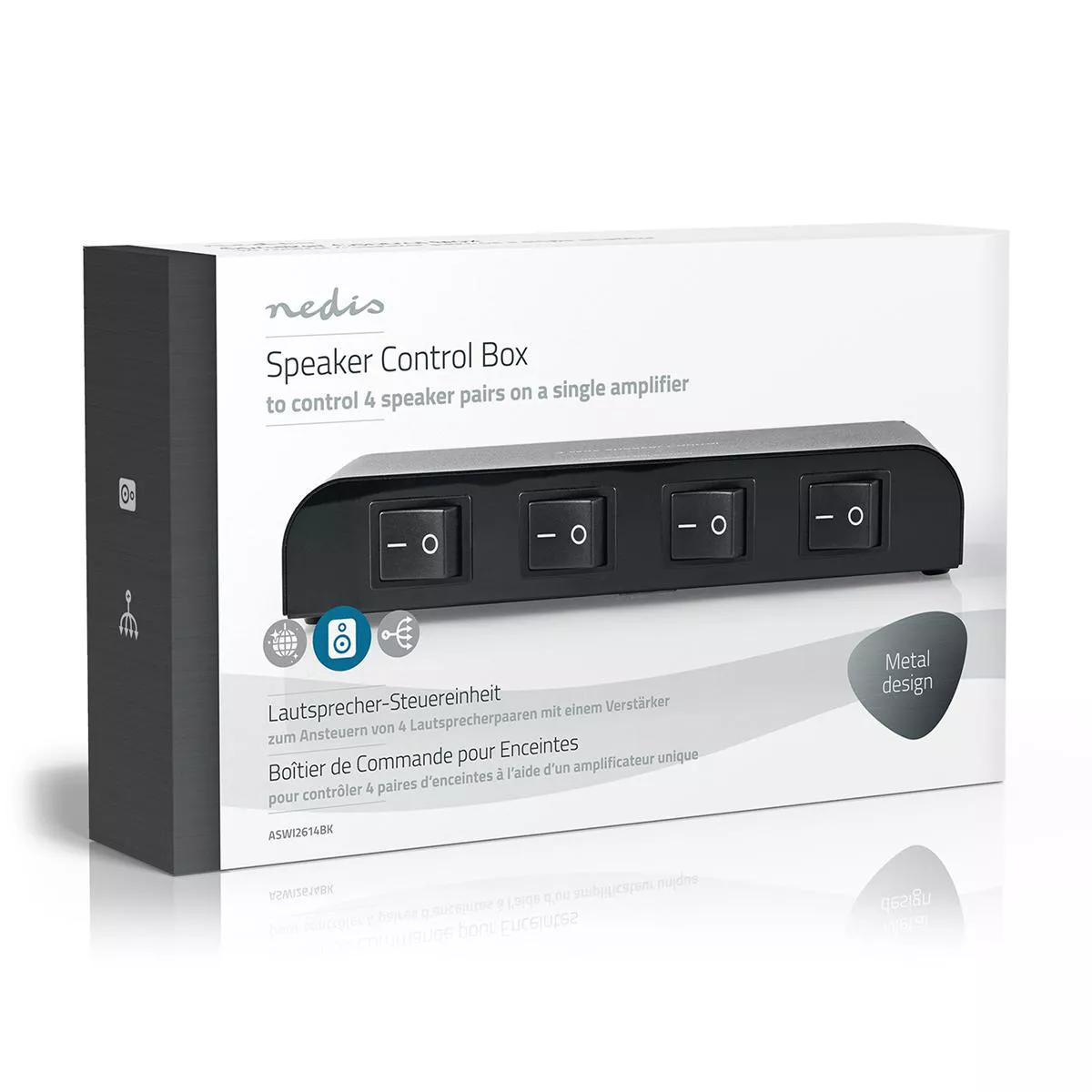 Dispozitiv de control al difuzoarelor 4 ieșiri terminal cu șurub negru Nedis – IoElectronice.ro [3]