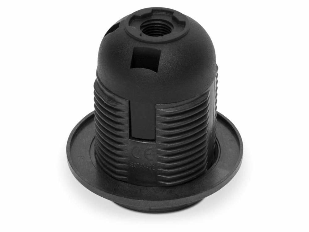 Dulie E27 plastic negru cu inel OE-27K Plastrol – IoElectronice.ro [2]