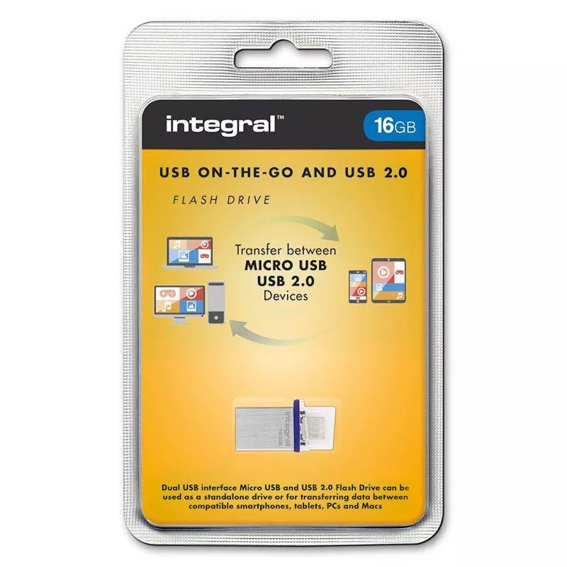 Flash Drive USB 2.0 16GB + micro USB OTG INTEGRAL - Memorie Flash Compactă și Rapidă [2]