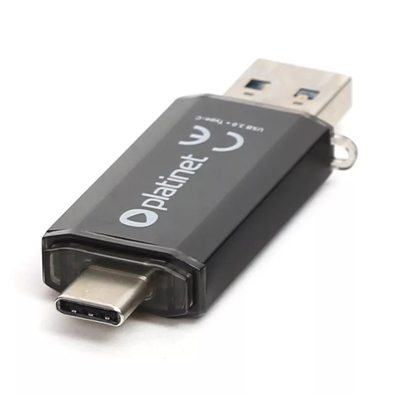 Flash Drive USB 3.0 + Type C 64GB – C-DEPO Platinet PMFC64S, Viteză Rapidă și Compatibilitate Extinsă [1]