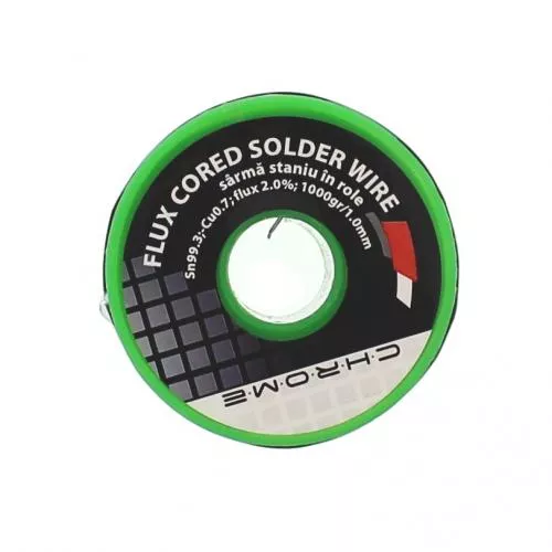 Fludor Chrome 1000g, 1mm, Fără Plumb, RPF9440A – Flux Sn99.3%, Cu 0.7%, 2% Flux, Ideal pentru lipit electronic [1]