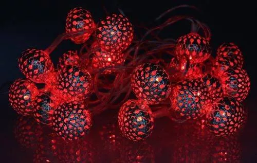 Ghirlanda electrică luminoasă decorativă cu felinar 20 LED-uri roșii cablu transparent WELL – IoElectronice.ro [2]