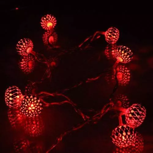 Ghirlanda electrică luminoasă decorativă cu felinar 20 LED-uri roșii cablu transparent WELL – IoElectronice.ro [3]