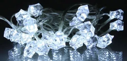 Ghirlanda electrică luminoasă decorativă formă diamant 20 LED albe lumină rece cablu transparent WELL – IoElectronice.ro [2]