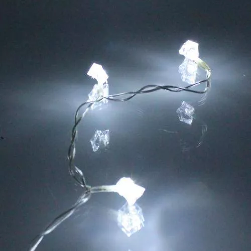 Ghirlanda electrică luminoasă decorativă formă diamant 20 LED albe lumină rece cablu transparent WELL – IoElectronice.ro [4]