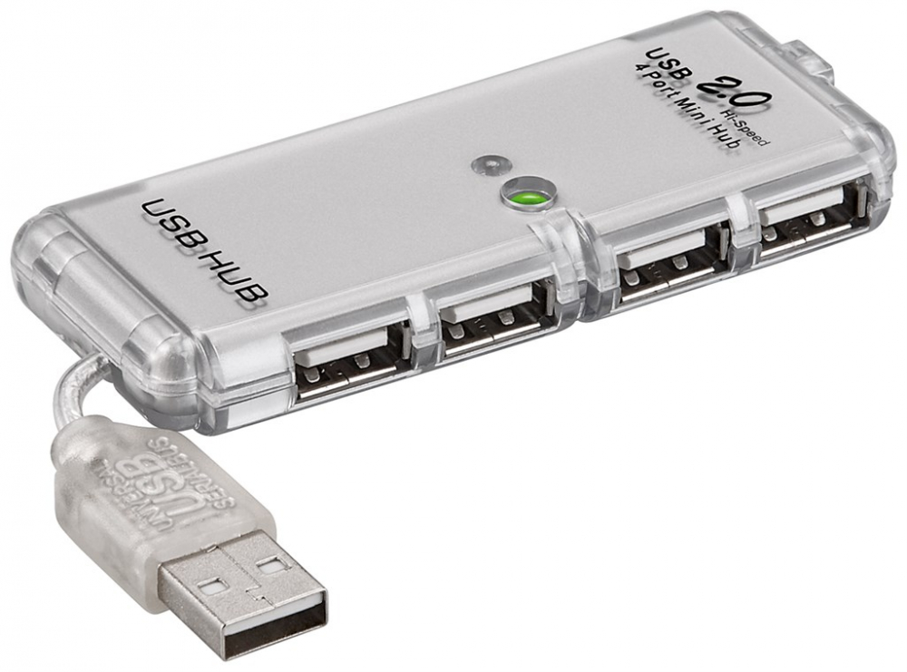 Hub USB 2.0 4 Porturi Gri, Viteză 480MB/s, Cablu 6cm, Compatibil Windows & Mac, Compact și Rapid [1]