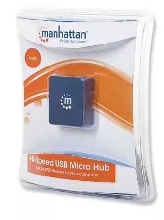 HUB mini USB 2.0 cu 4 porturi albastru - Compact, Rapid și Compatibil pentru PC și Mac [4]