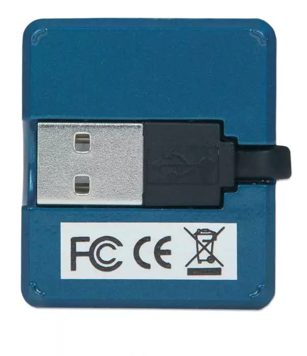 HUB mini USB 2.0 cu 4 porturi albastru - Compact, Rapid și Compatibil pentru PC și Mac [3]