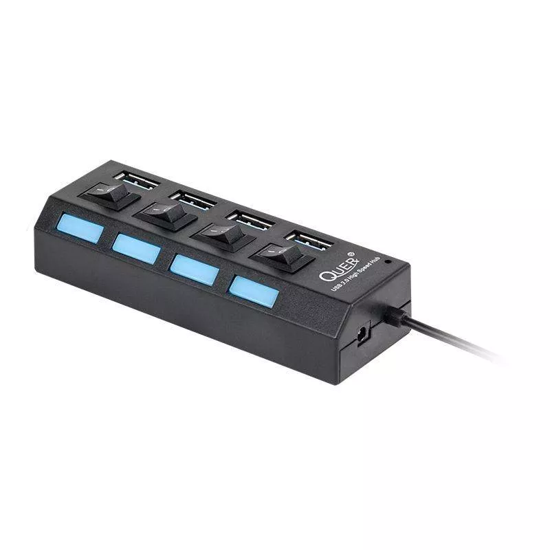 Hub USB 3.0 4 Porturi REBEL – Transfer Rapid până la 5Gb/s, Compatibil Windows și Mac, Negru [1]