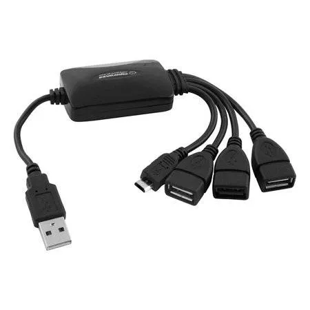 HUB USB 4 Porturi ESPERANZA EA158 cu Micro USB – Conectivitate Rapidă și Fiabilă [1]