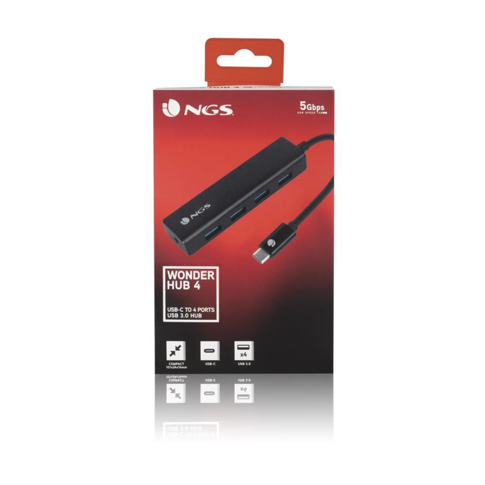 Hub USB Type-C NGS Wonder Hub4 - 4 Porturi USB 3.0, Compact, Compatibil MacBook și Laptopuri [2]