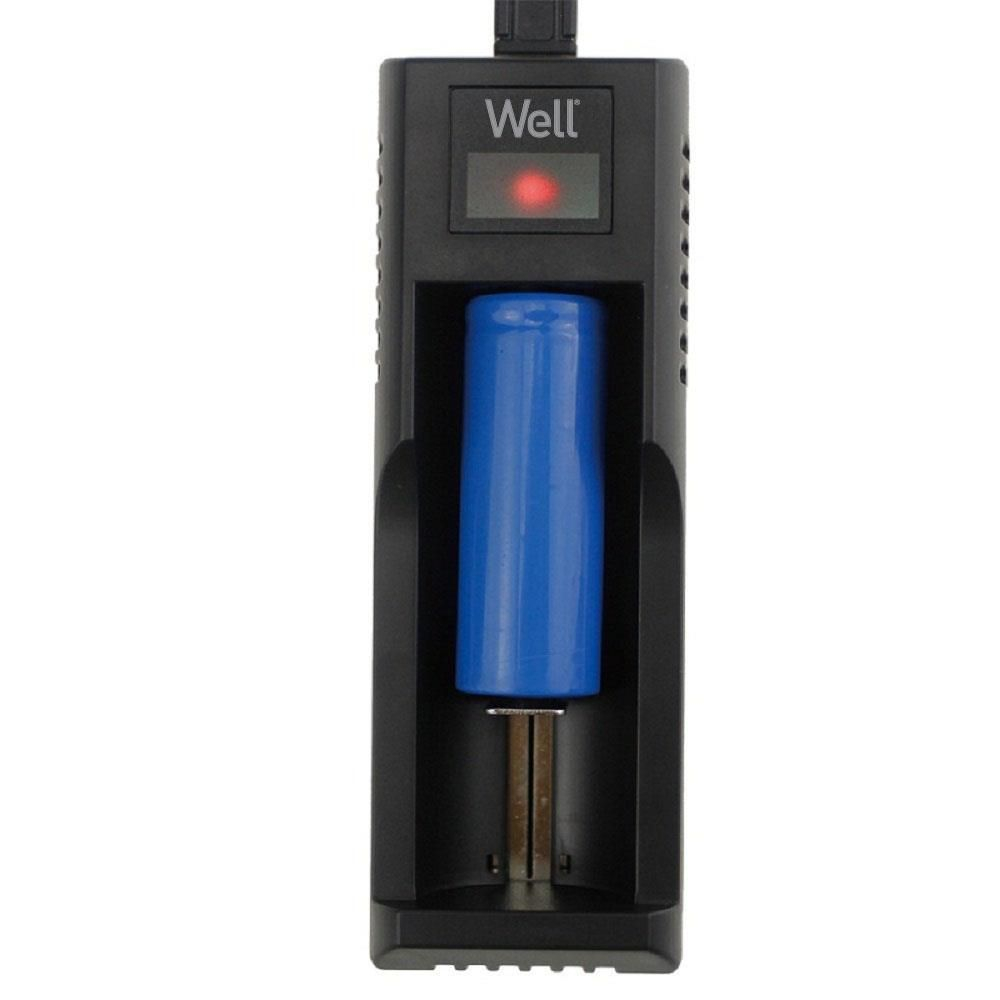 Încărcător acumulatori litiu-ion 1 canal USB, compatibil 10400-26650, protecție și indicator LED [2]