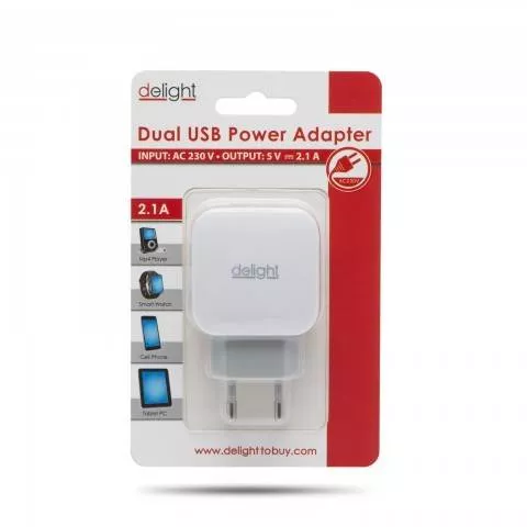 Incarcator retea cu 2x USB 2.1A alb, compact și eficient, pentru uz interior, 5V, 230V CA [2]