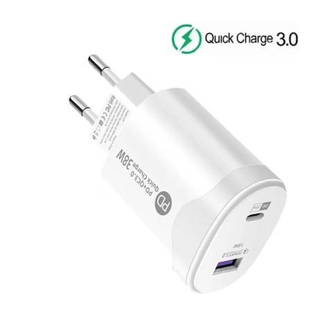 Incarcator Priza USB-A USB-C QC 3.0 + Cablu Type-C LDO-BY220 [1]