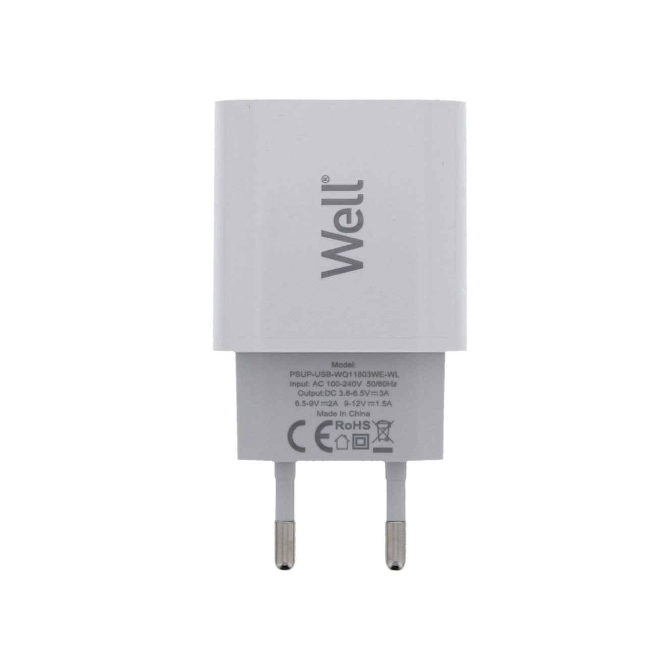 Încărcător rețea Well 1x USB A QC3.0 18W alb PSUP-USB-WQ11803WE-WL - IoElectronice.ro [2]