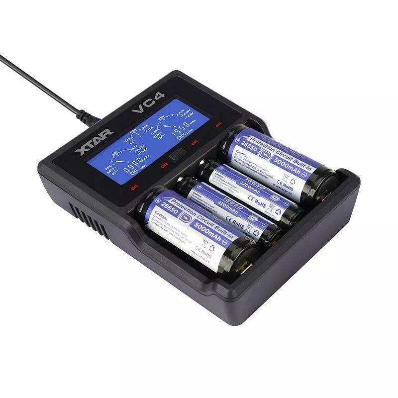 Încărcător universal Li-Ion, Ni-MH, Ni-Cd pentru 1-4 baterii, XTAR-VC4, compatibil cu o gamă largă de modele [2]