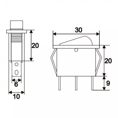 Interupator basculant 3 pini 1 circuit 10A 250V OFF-ON cu lumina verde și reținere - Calitate garantată [2]