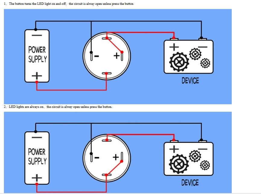Întrerupător buton SW 1 ON-OFF cu reținere metal 12mm 12-24V LED albastru – IoElectronice.ro [4]