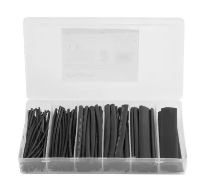 Kit tuburi termocontractabile retractabile 2:1 negru, 6 dimensiuni, 100buc, Lanberg – soluție profesională pentru izolare și protecție [1]
