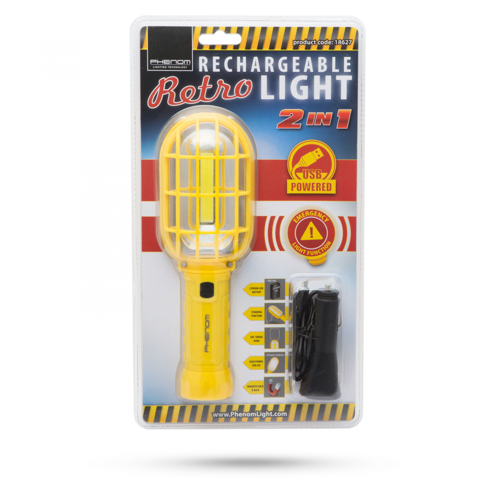 Lampa de lucru COB LED cu acumulator 18650, design clasic, luminozitate 230lm, suport magnetic, port MicroUSB [9]