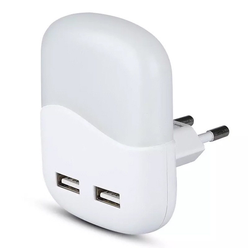 Lampa veghe patrata cu senzor lumina alb calda 3000K + 2x USB V-tac SKU-507 – IoElectronice.ro [1]