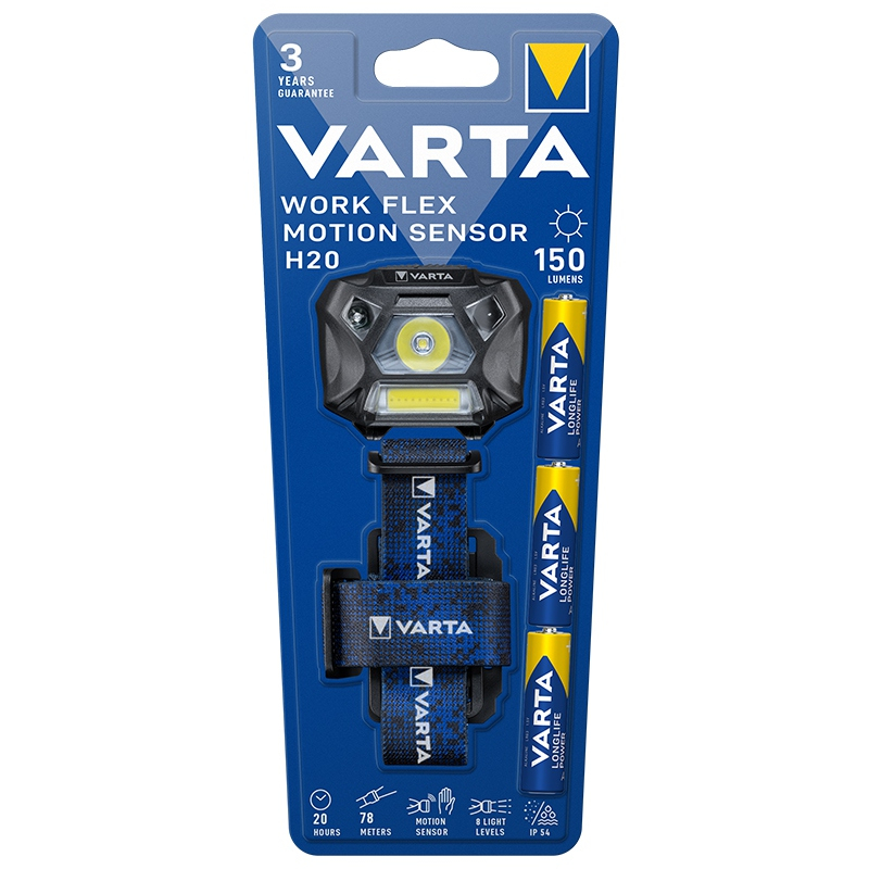 Lanterna cap LED Varta Work Flex Motion Sensor H20 18648 + 3x AAA Longlife Power - IoElectronice.ro [3]