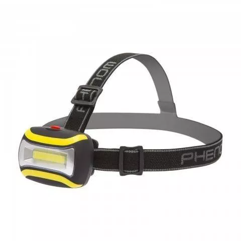 Lanternă cu fixare pe cap pentru ciclism și camping, COB LED Phenom, 3 moduri, rabatabil, compatibilă cu baterii AAA [1]