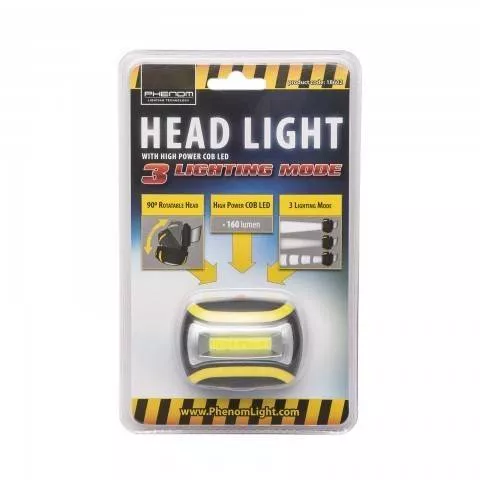 Lanternă cu fixare pe cap pentru ciclism și camping, COB LED Phenom, 3 moduri, rabatabil, compatibilă cu baterii AAA [3]