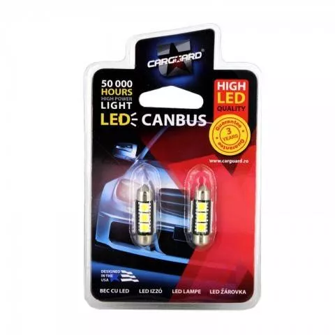 LED Sofit Plafonieră Număr de Înmatriculare 36mm CANBus CAN106 12V Set 2buc Carguard – IoElectronice.ro [2]