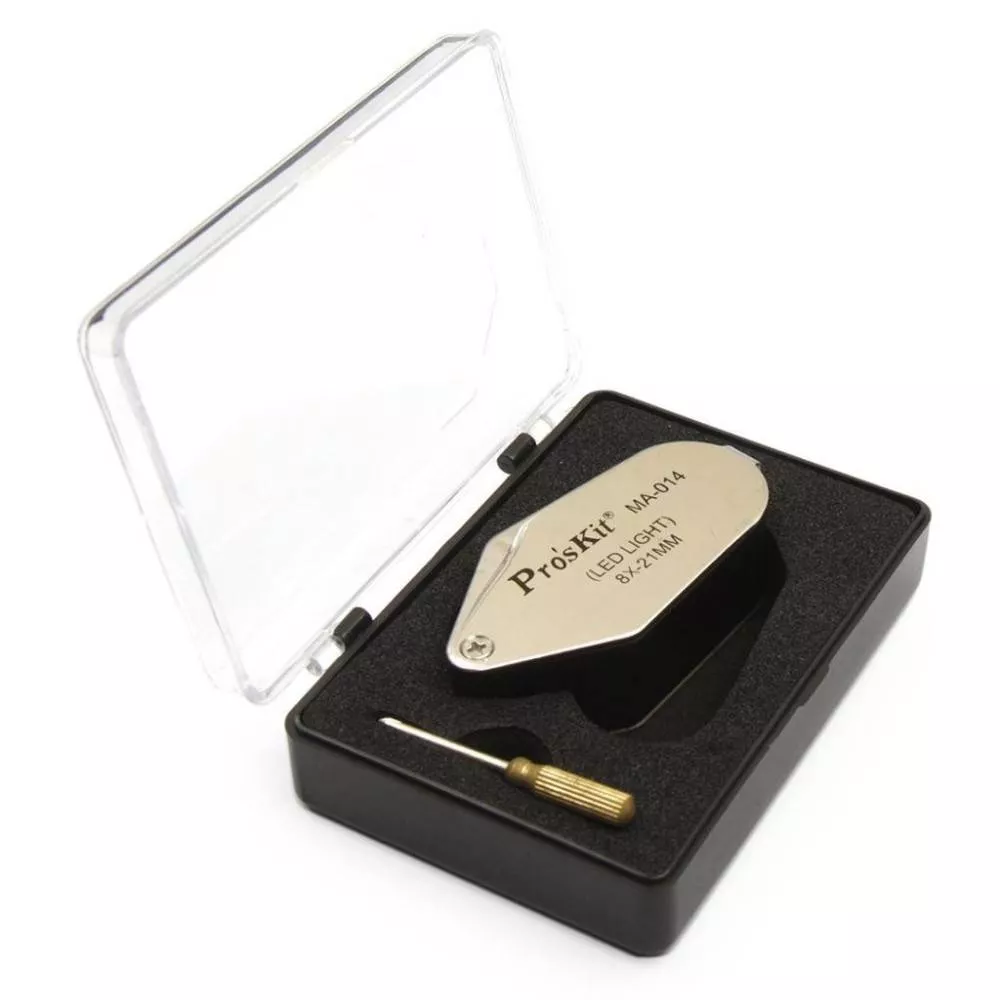 Lupa 8X cu Iluminare LED, Brichetă și Protecție Metalică – Ideală pentru Circuite și Bijuterii [2]