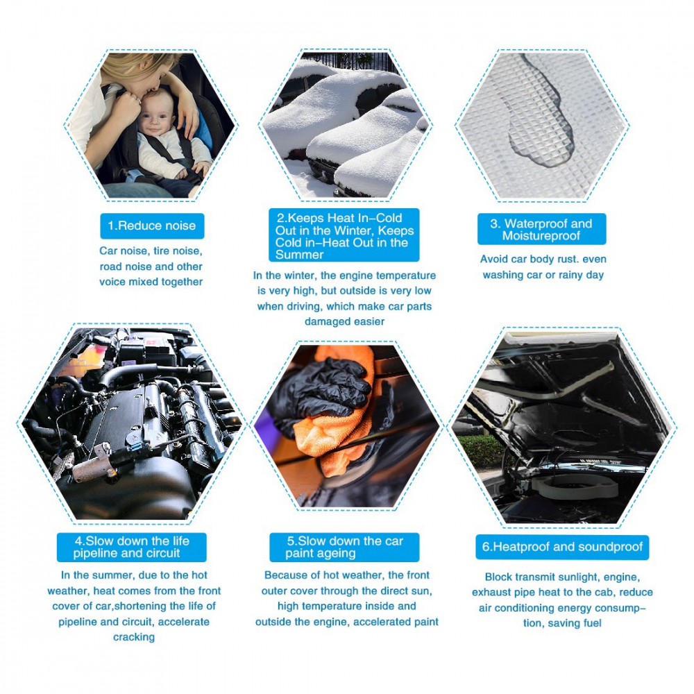 Material insonorizant auto cu strat din aluminiu, 100x100cm, autoadeziv, izolare fonică și termică eficientă [6]