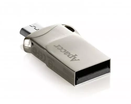 Memorie Flash OTG Apacer 8GB USB 2.0, Portabil, Compatibil Android & PC, Argintiu [1]