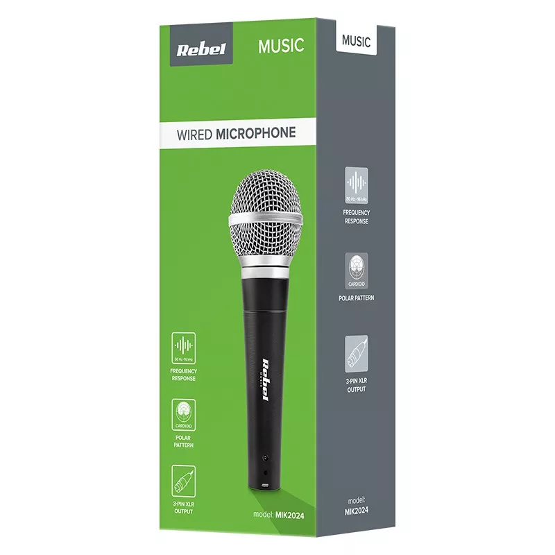 Microfon DM-80 Rebel - Microfon Dinamic cu Răspuns 50Hz-16kHz, Impedanță 600Ω și Cablu Inclus [4]