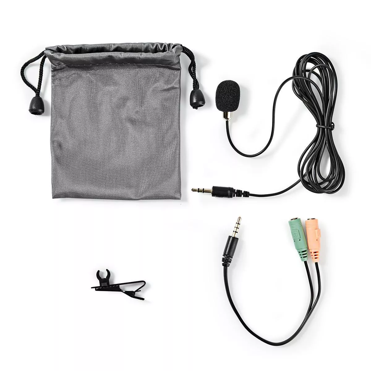Microfon Lavaliera Nedis cu Clip, Conexiune 3.5mm, Sunet Clar, Durabil, Ideal pentru Vlogging, Interviuri și Podcast-uri [2]