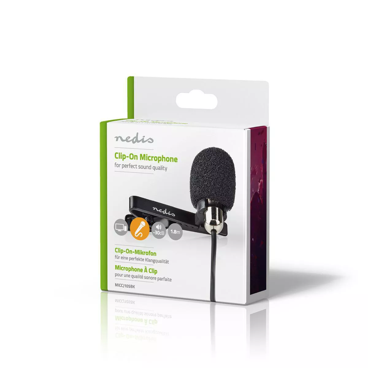 Microfon Lavaliera Nedis cu Clip, Conexiune 3.5mm, Sunet Clar, Durabil, Ideal pentru Vlogging, Interviuri și Podcast-uri [5]