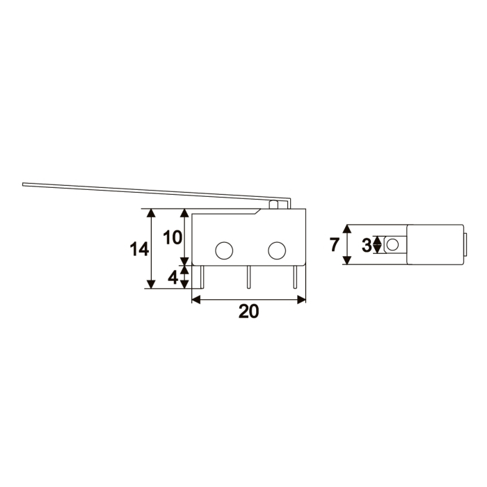 Microinterupator 1 circuit 5 2A 250V ON-ON cu lamela 50mm 20x10x7mm – IoElectronice.ro [3]