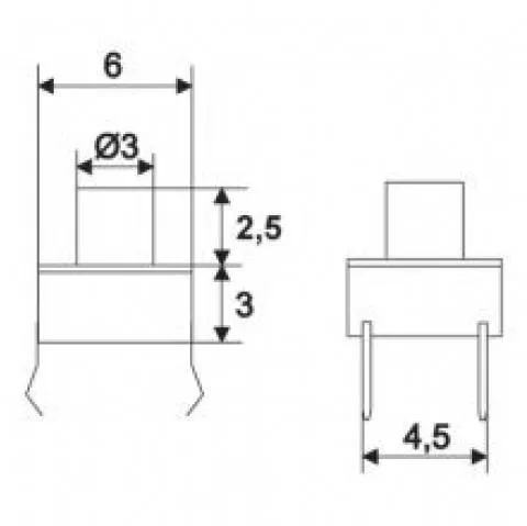 Microintrerupator 1 circuit 0.05A 12VDC OFF-(ON) buton 2.5 mm fara retinere - IoElectronice.ro [2]