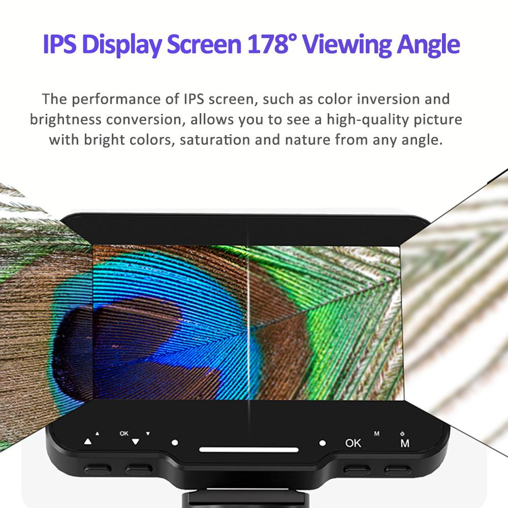 Microscop Digital 02-BX cu Ecran IPS 4.3" și Zoom 1000X pentru Bijuterii, Insecte, Circuite, HD Video, USB și HDMI [9]