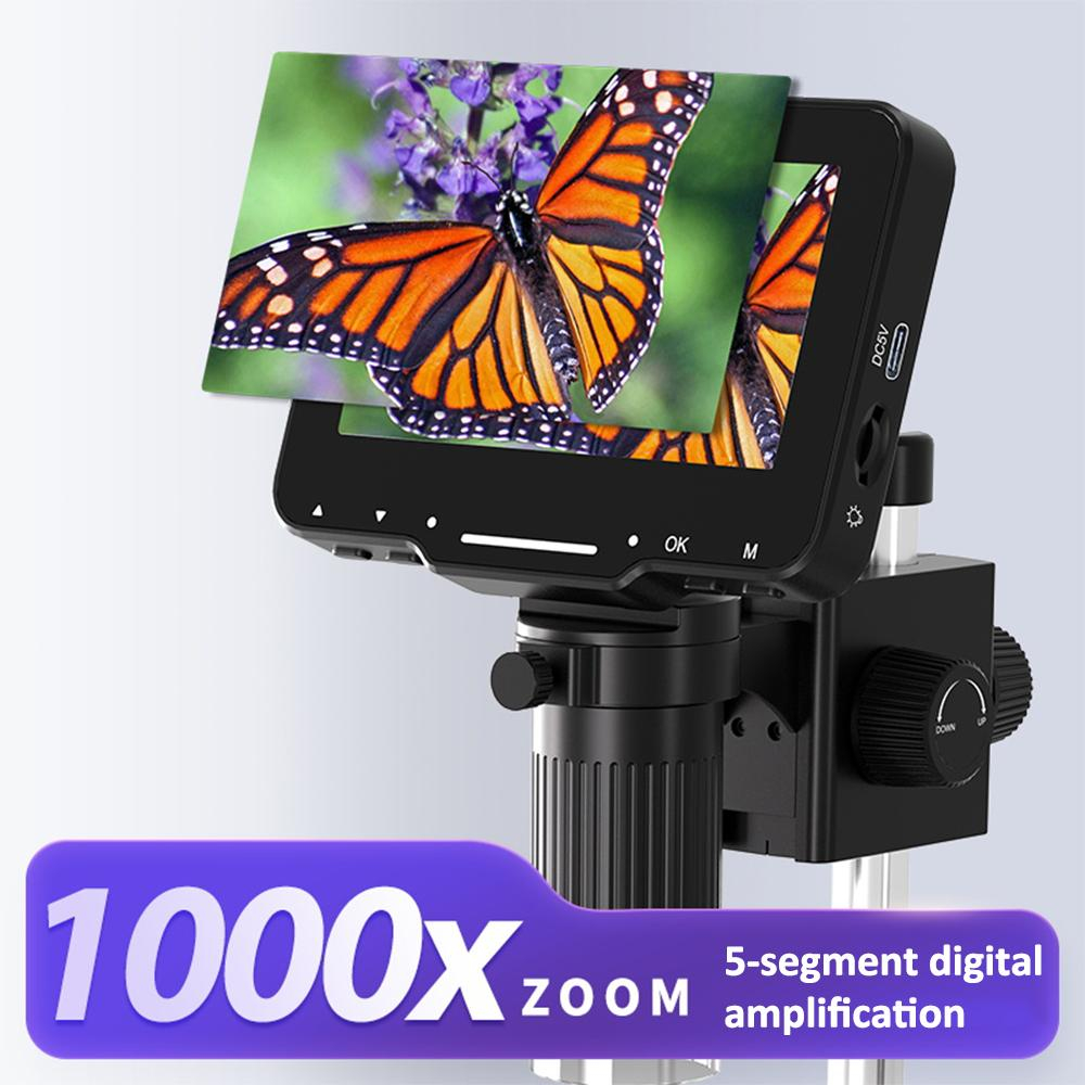 Microscop Digital 02-BX cu Ecran IPS 4.3" și Zoom 1000X pentru Bijuterii, Insecte, Circuite, HD Video, USB și HDMI [10]