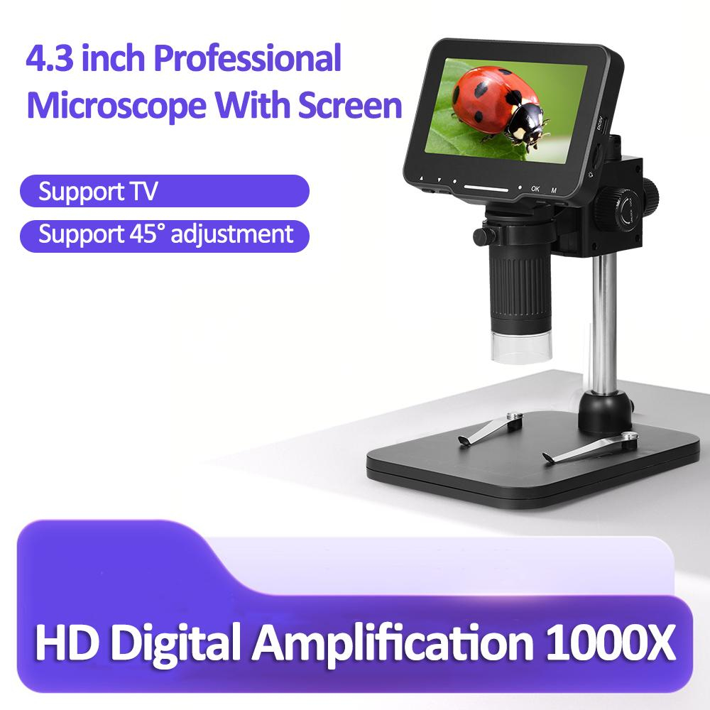 Microscop Digital 02-BX cu Ecran IPS 4.3" și Zoom 1000X pentru Bijuterii, Insecte, Circuite, HD Video, USB și HDMI [6]