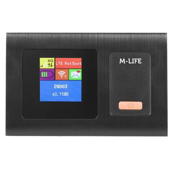 Router 4G LTE M-LIFE cu WiFi, display LCD, până la 10 utilizatori, baterie 1800mAh, port microSD și securitate avansată [2]