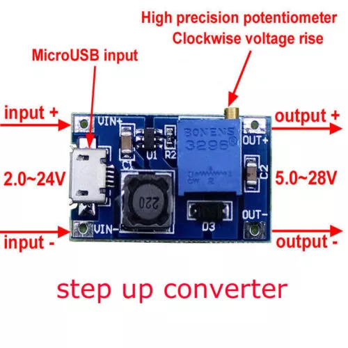 Modul DC-DC BOOST de 2A Intrare 2-24V Iesire pana la 28V [3]
