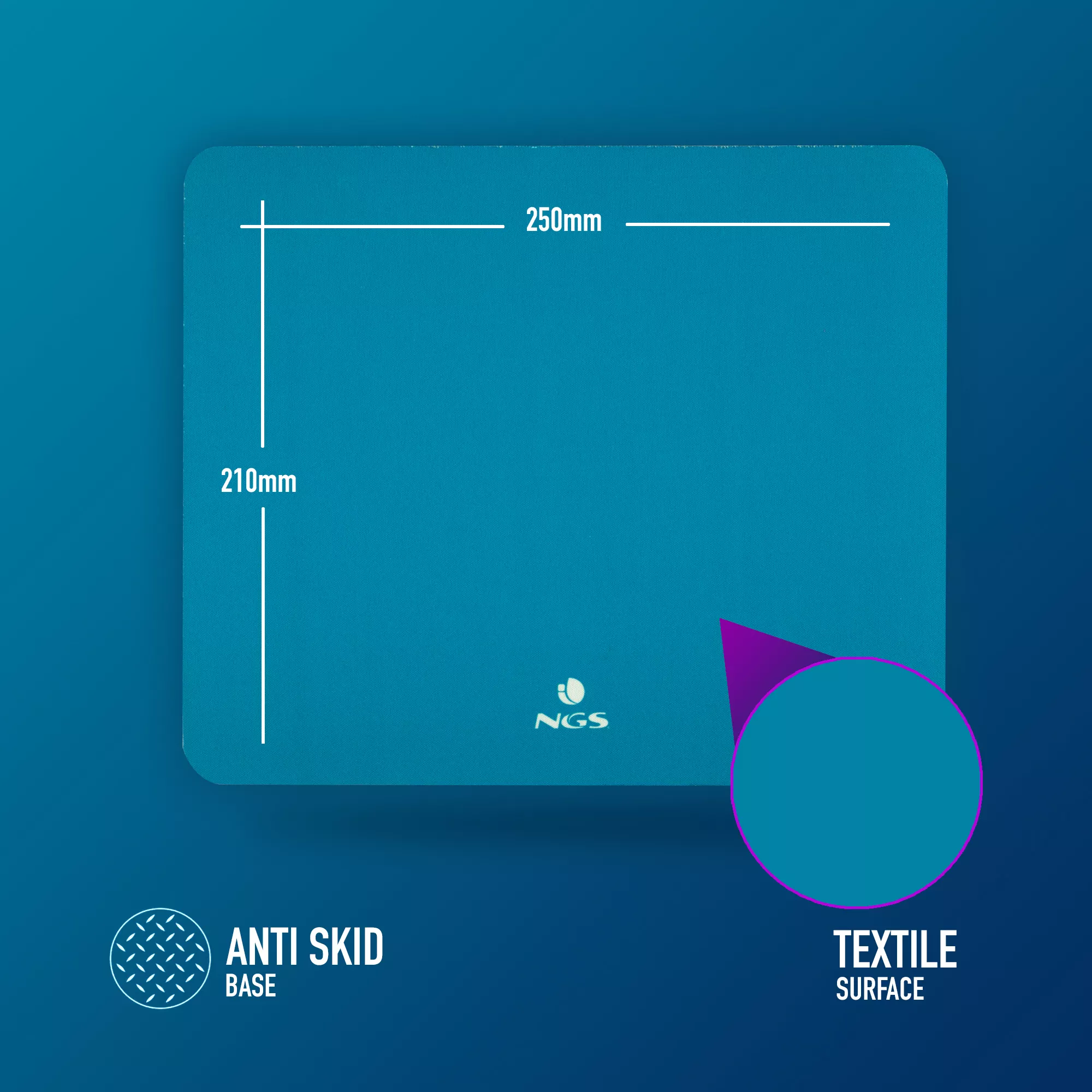 Mouse pad NGS Kilim Blue 250x210mm albastru – IoElectronice.ro [2]