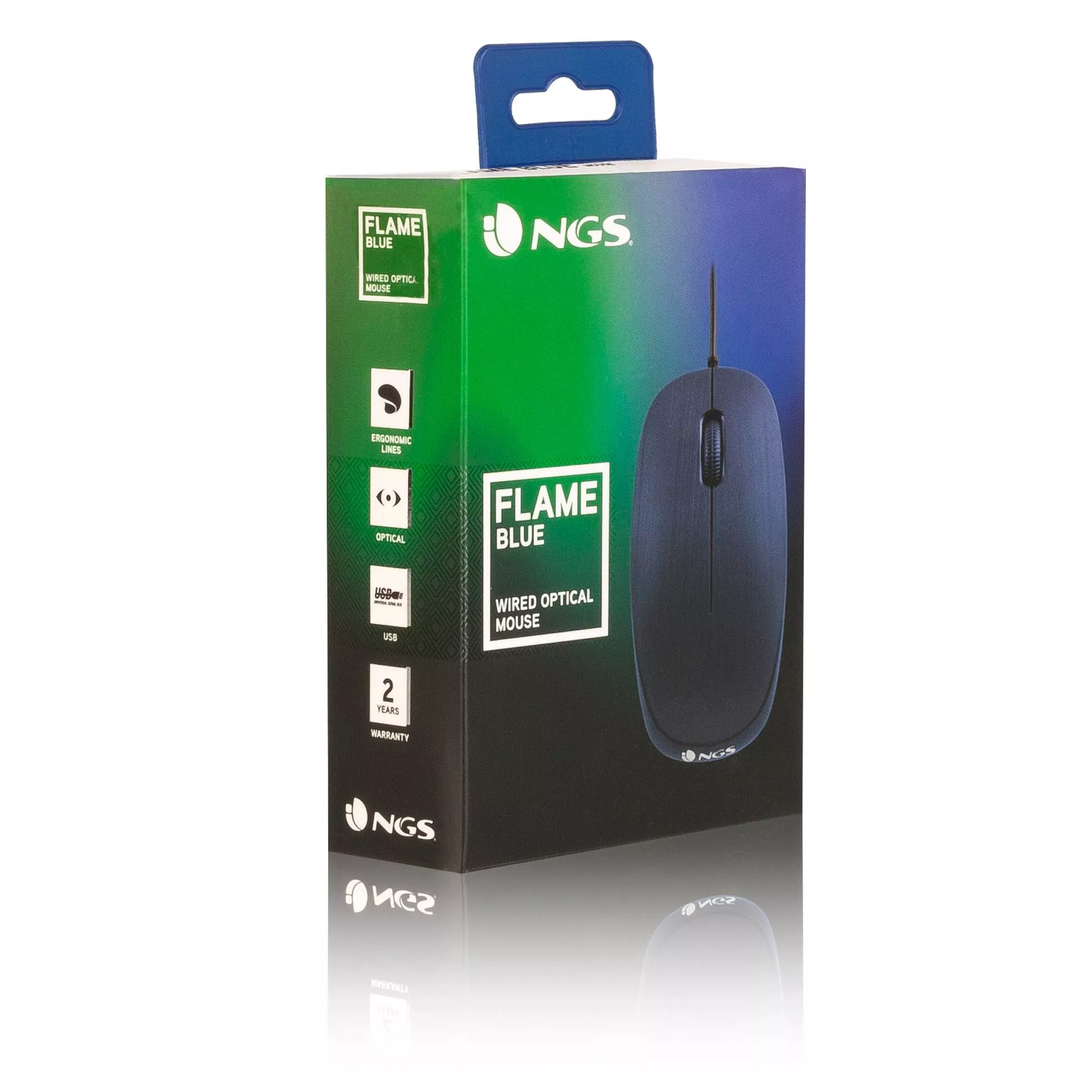 Mouse USB 1000dpi albastru FLAME BLUE Ngs – IoElectronice.ro [2]