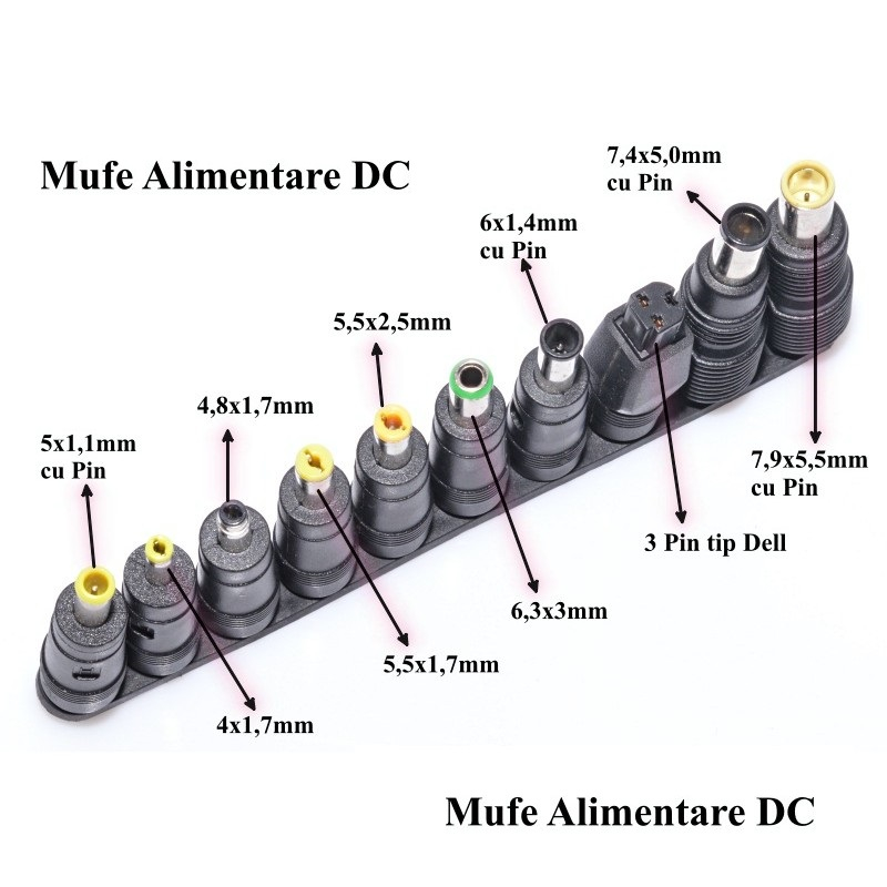 Mufa adaptoare alimentare DC 2.5x5.5 mm la 5.5x1.1 mm cu Pin interior – Conexiune sigură și compatibilă [2]